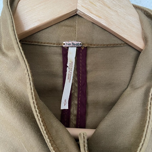 Free People Military Jacket Shrunken Officer Gold - Picture 9 of 11